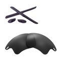 thumbnail image 1 of Walleva Black Polarized Lenses And Black Rubber Kit For Oakley Fast Jacket XL Sunglasses, 1 of 5