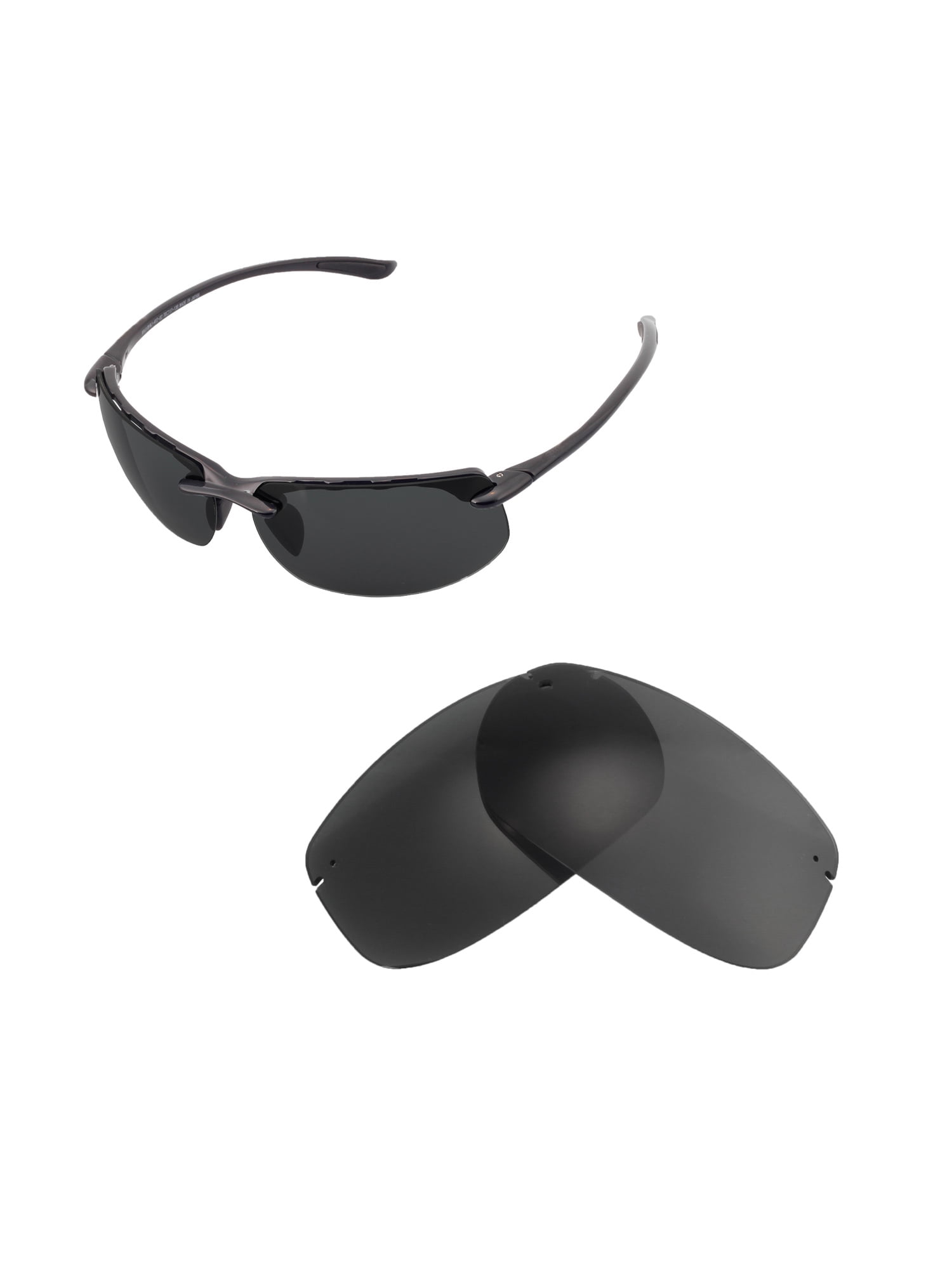Polarized Replacement Lenses For Maui Jim Banyans MJ412 - Silver Titanium, Shatter-Proof