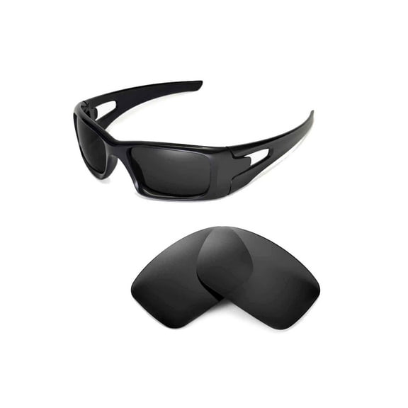Walleva Black Polarized Replacement Lenses for Oakley Crankcase Sunglasses