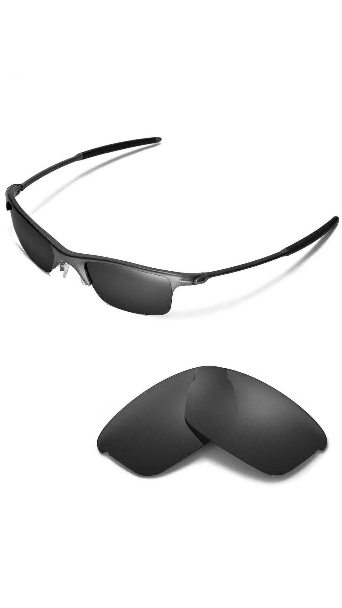 Oakley Razer Wire Walleva Black Polarized Replacement Lenses for Oakley Razrwire ...