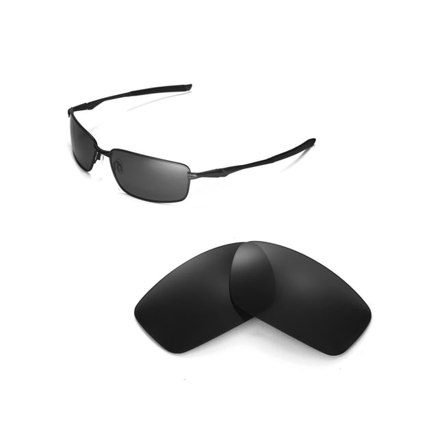 Walleva Black Polarized Replacement Lenses for Oakley Splinter Sunglasses
