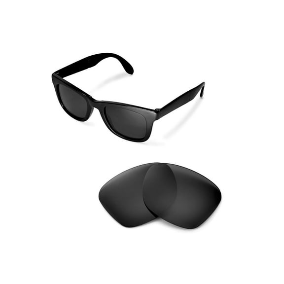 Walleva Black Polarized Replacement Lenses for Ray-Ban RB4105 50mm Sunglasses