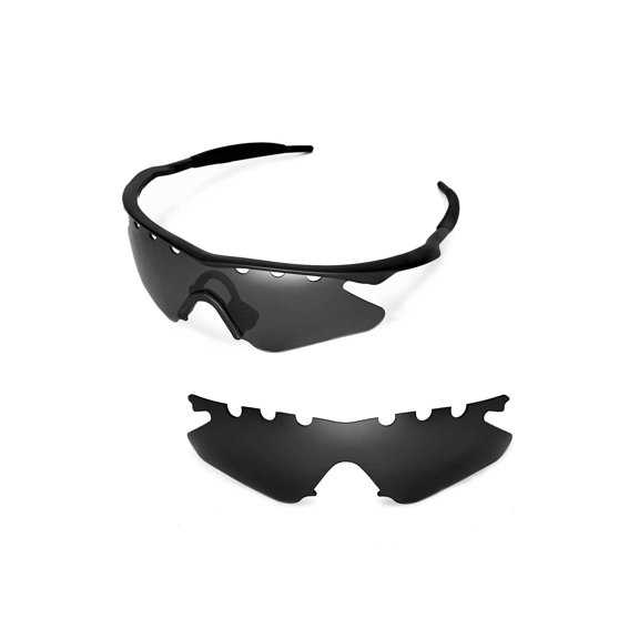 Walleva Black Polarized Vented Replacement Lenses For Oakley M Frame Heater Sunglasses