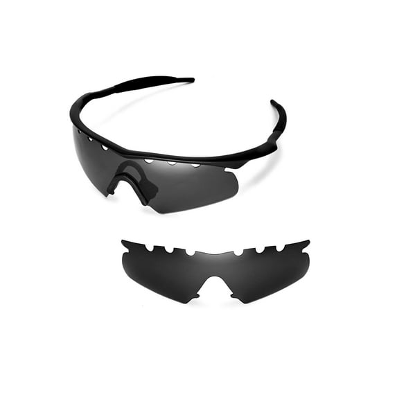 Walleva Black Polarized Vented Replacement Lenses For Oakley M Frame Hybrid Sunglasses