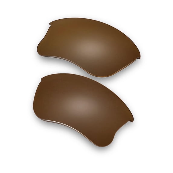 Walleva Brown Mr. Shield Polarized Replacement Lenses for Oakley Flak Jacket XLJ Sunglasses