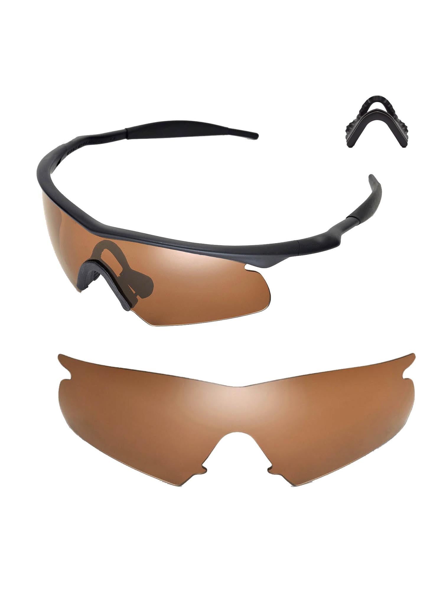Walleva Brown Polarized Lenses And Black Nosepad For Oakley M Frame Hybrid  Sunglasses - Walmart.com