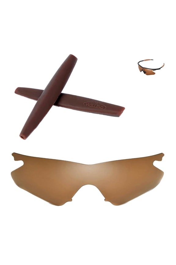 Brown Polarized Lenses And Brown Earsocks For Oakley M Frame Heater Sunglasses