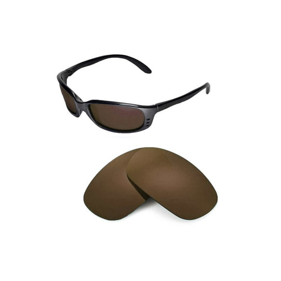 Walleva Brown Polarized Replacement Lenses for Costa Del Mar Brine Sunglasses