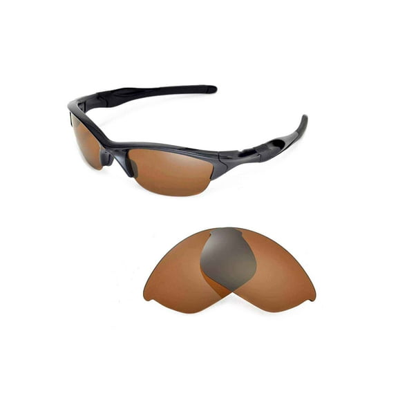 Walleva Brown Polarized Replacement Lenses for Oakley Half Jacket 2.0 Sunglasses
