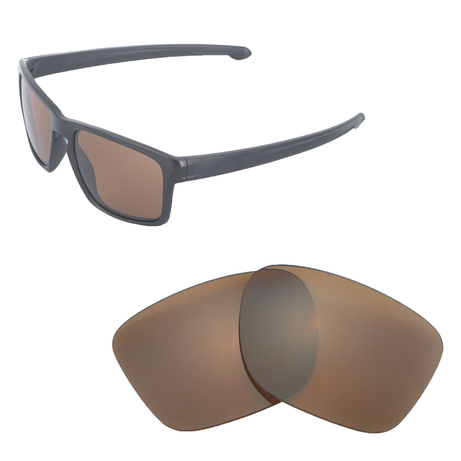 Walleva Brown Polarized Replacement Lenses for Oakley Sliver