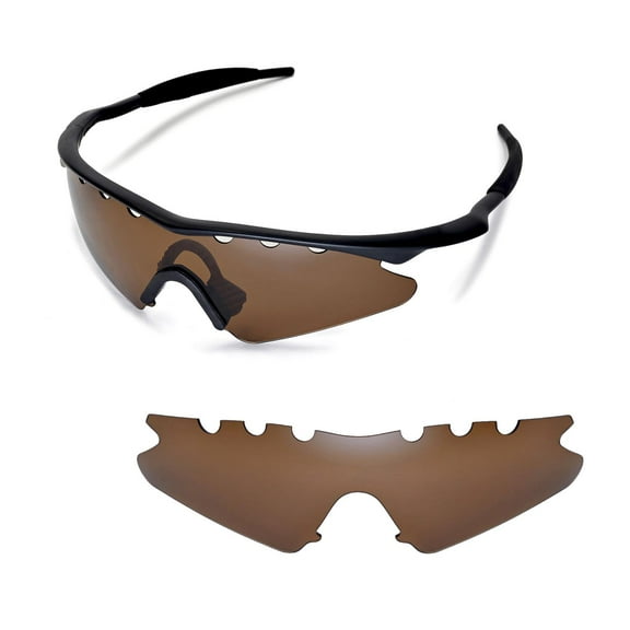 Walleva Brown Polarized Vented Replacement Lenses For Oakley M Frame Sweep Sunglasses
