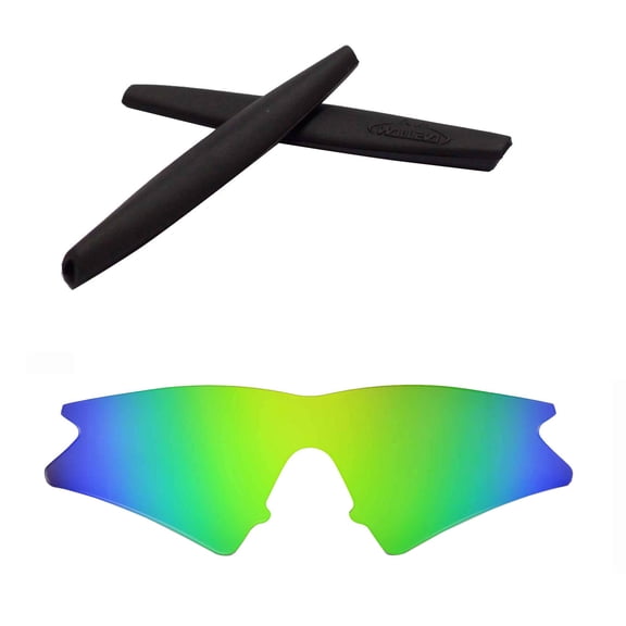 Walleva Emerald Polarized Lenses And Black Earsocks For Oakley M Frame Sweep Sunglasses