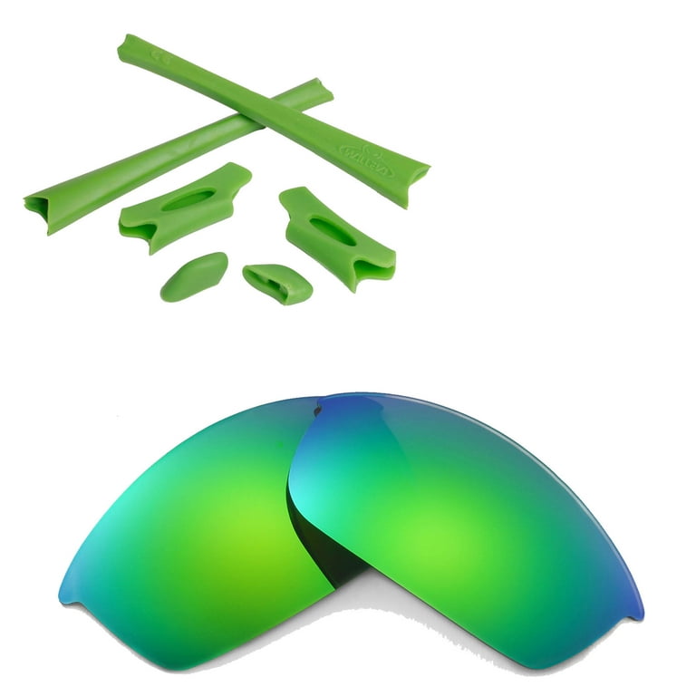 Walleva Emerald Polarized Lenses And Green Rubber Kit For Oakley Flak Jacket Sunglasses Walmart