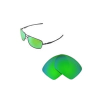 Walleva Emerald Polarized Replacement Lenses for Oakley Plaintiff Squared Sunglasses