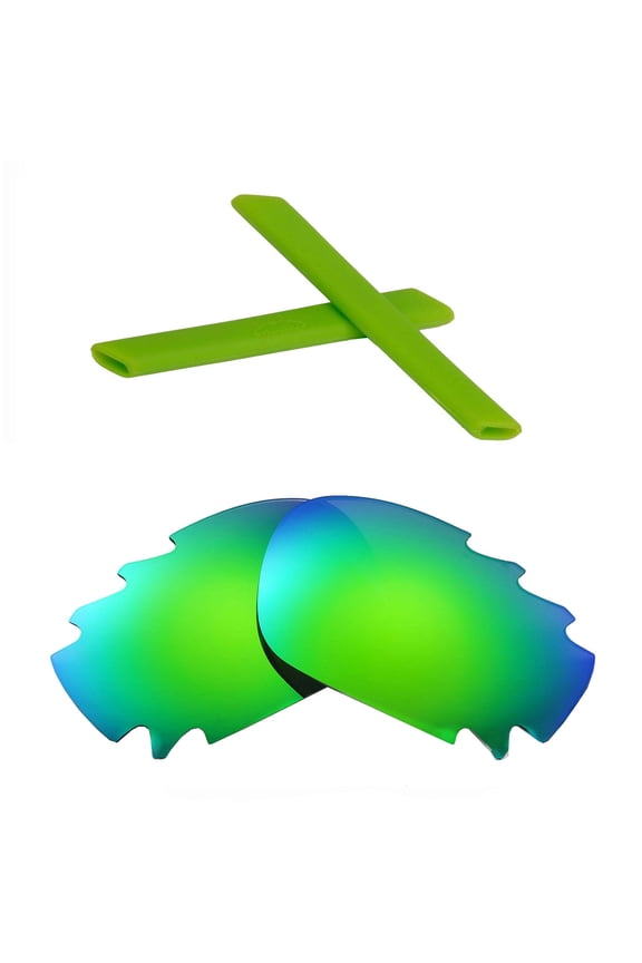 Emerald Polarized Vented Lenses And Green Earsocks For Oakley Jawbone Sunglasses