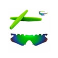 thumbnail image 1 of Walleva Emerald Polarized Vented Replacement Lenses And Green Earsocks For Oakley M Frame Heater Sunglasses, 1 of 5