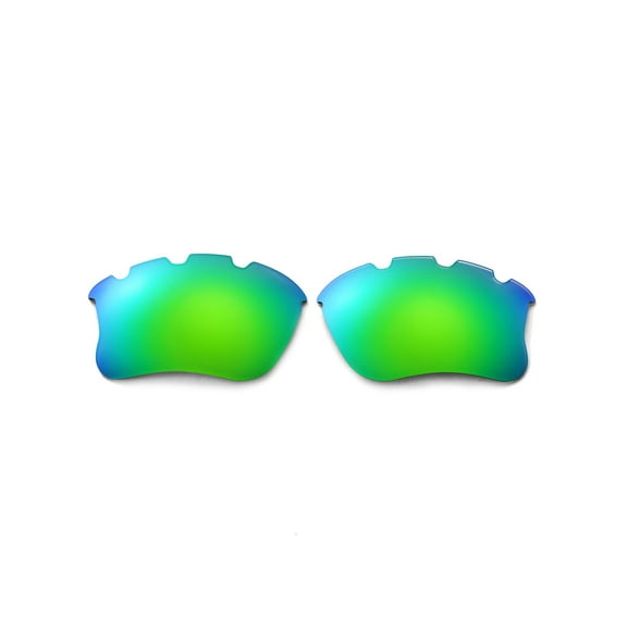 Walleva Emerald Polarized Vented Replacement Lenses for Oakley Flak Jacket XLJ Sunglasses