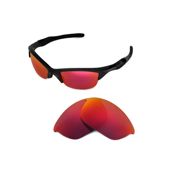 Walleva Fire Red ISARC Polarized Replacement Lenses for Oakley Half Jacket 2.0 Sunglasses