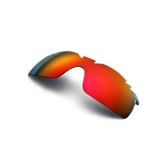 Walleva Fire Red Mirror Coated Polarized Vented Replacement Lenses for Oakley RadarLock XL Sunglasses