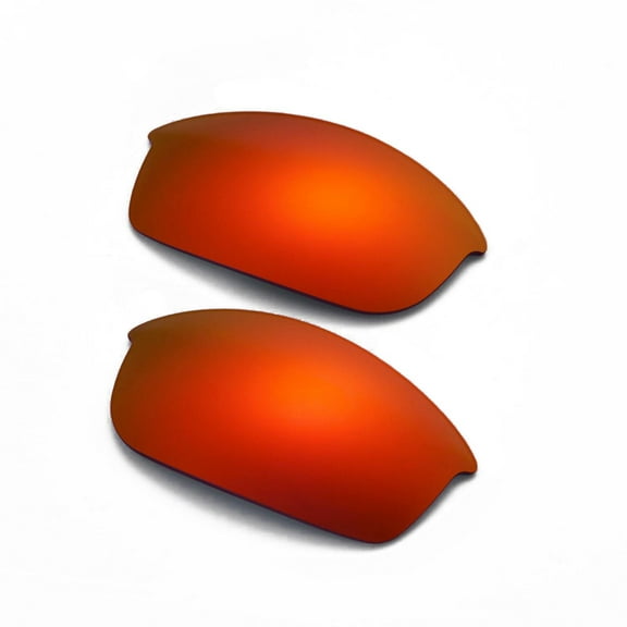 Walleva Fire Red Mr. Shield Polarized Replacement Lenses for Oakley Flak Jacket Sunglasses