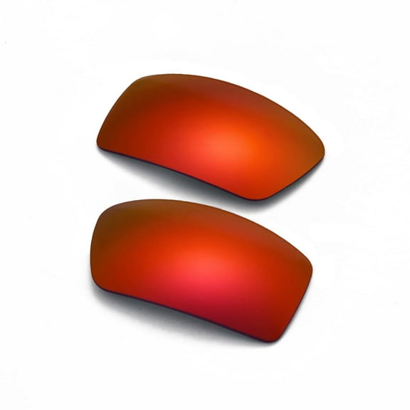Walleva Fire Red Mr. Shield Polarized Replacement Lenses for Oakley Gascan Sunglasses