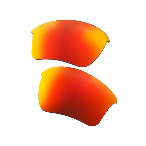 Walleva Fire Red Mr. Shield Polarized Replacement Lenses for Oakley Half Jacket 2.0 XL OO9154 Sunglasses