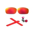 thumbnail image 1 of Walleva Fire Red Polarized Lenses+ Red Earsocks+ Red Bol​ts for Okaley Jawbone Sunglasses, 1 of 5