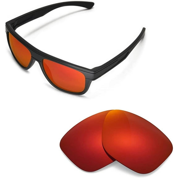 Walleva Fire Red Polarized Replacement Lenses for Oakley Breadbox Sunglasses