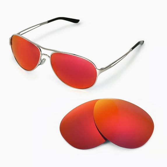 Walleva Fire Red Polarized Replacement Lenses for Oakley Caveat Sunglasses