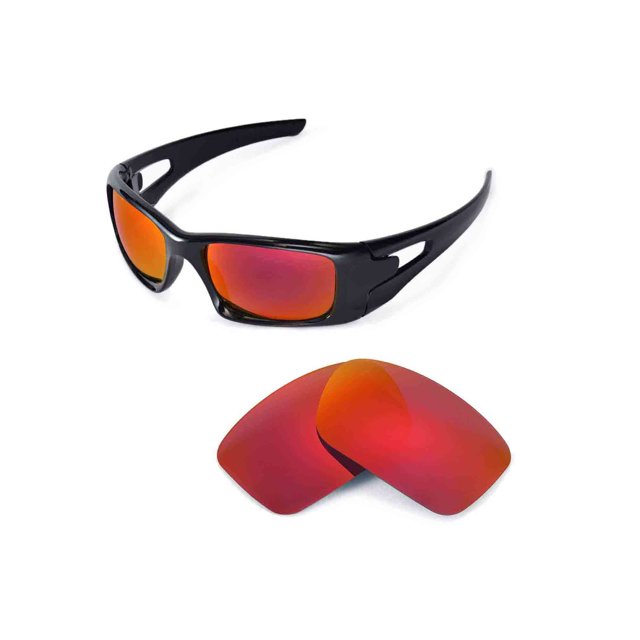 Walleva Fire Red Polarized Replacement Lenses for Oakley Crankcase Sunglasses