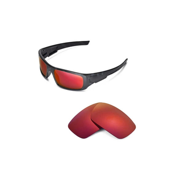 Walleva Fire Red Polarized Replacement Lenses for Oakley Crankshaft Sunglasses