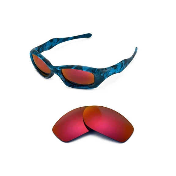 Walleva Fire Red Polarized Replacement Lenses for Oakley Fatcat Sunglasses