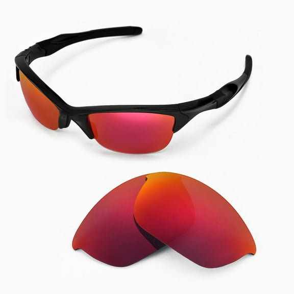 Walleva Fire Red Polarized Replacement Lenses for Oakley Half Jacket 2.0 Sunglasses