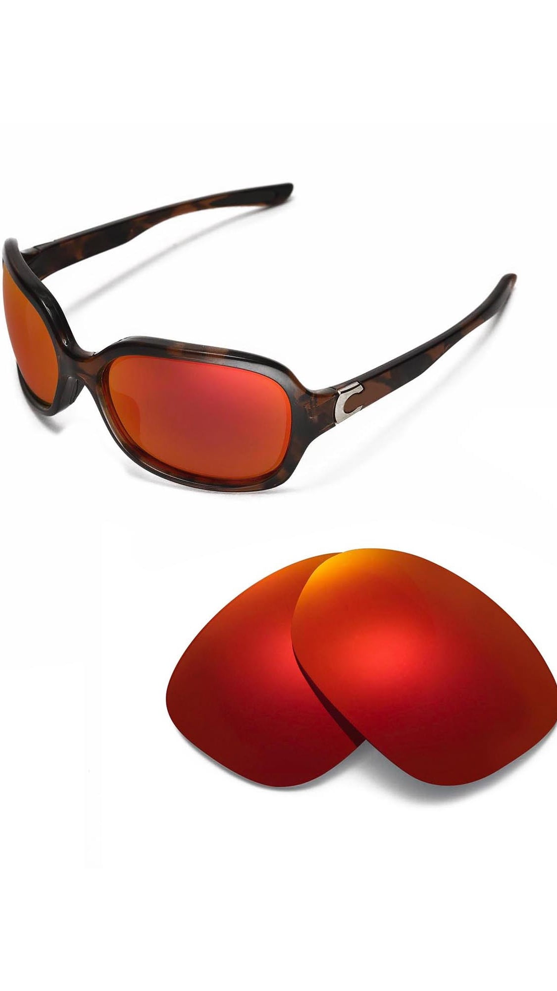Walleva Fire Red Polarized Replacement Lenses for Oakley  display picture 1