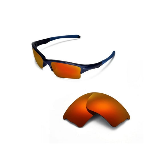 Walleva Fire Red Polarized Replacement Lenses for Oakley Quarter Jacket Sunglasses