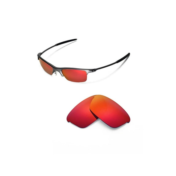 Walleva Fire Red Polarized Replacement Lenses for Oakley Razrwire Sunglasses