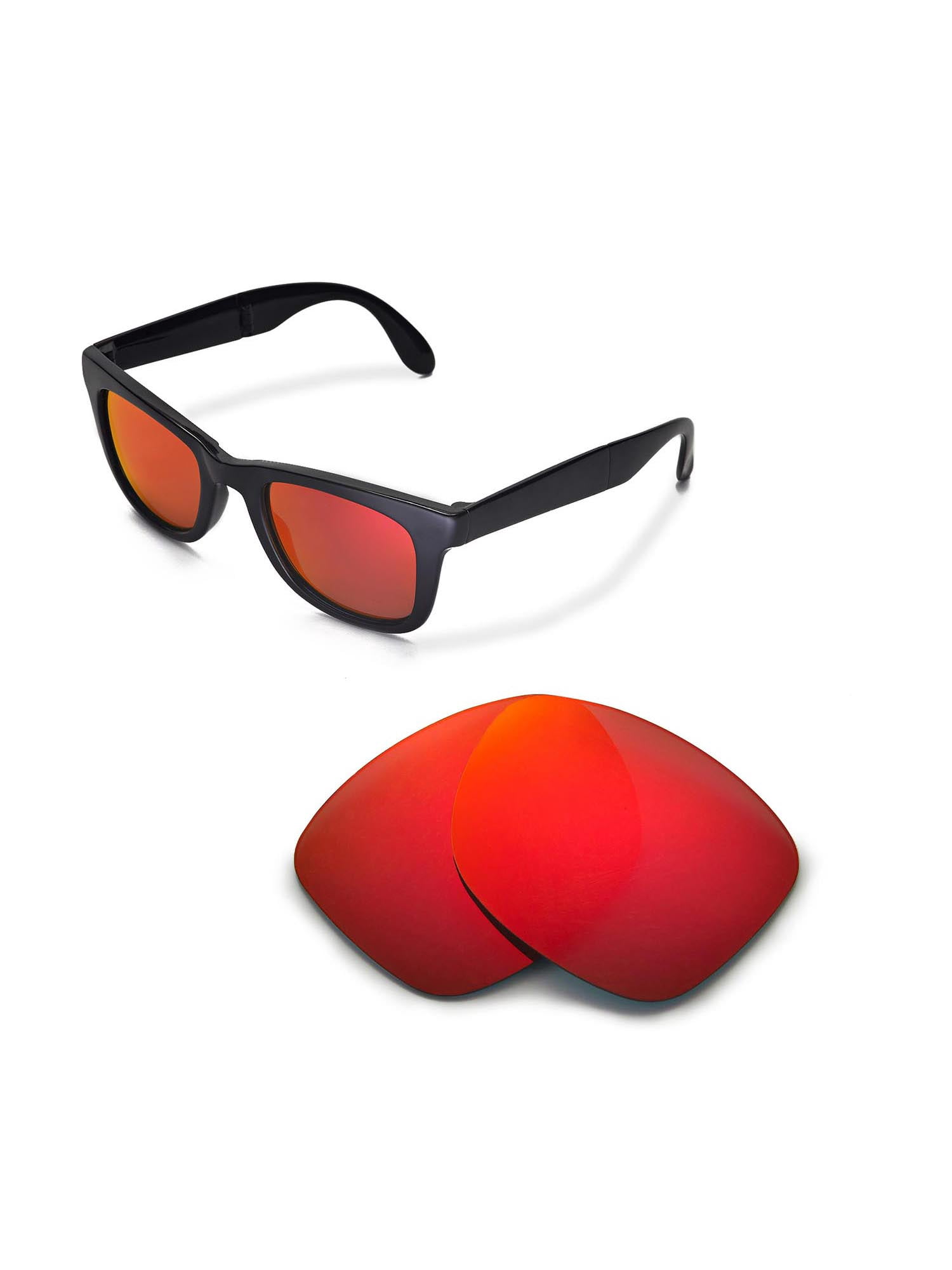 Walleva Fire Red Polarized Replacement Lenses for Ray-Ban RB4105 