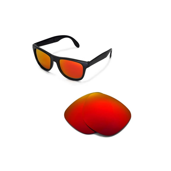 Walleva Fire Red Polarized Replacement Lenses for Ray-Ban RB4105 54mm Sunglasses