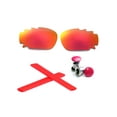 thumbnail image 1 of Walleva Fire Red Polarized Vented Lenses+ Red Earsocks+ Red Bol​ts for Okaley Jawbone Sunglasses, 1 of 5