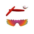 thumbnail image 1 of Walleva Fire Red Polarized Vented Replacement Lenses And Red Earsocks For Oakley M Frame Strike Sunglasses, 1 of 5
