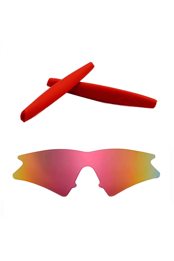 Fire Red Replacement Lenses And Red Earsocks For Oakley M Frame Sweep Sunglasses