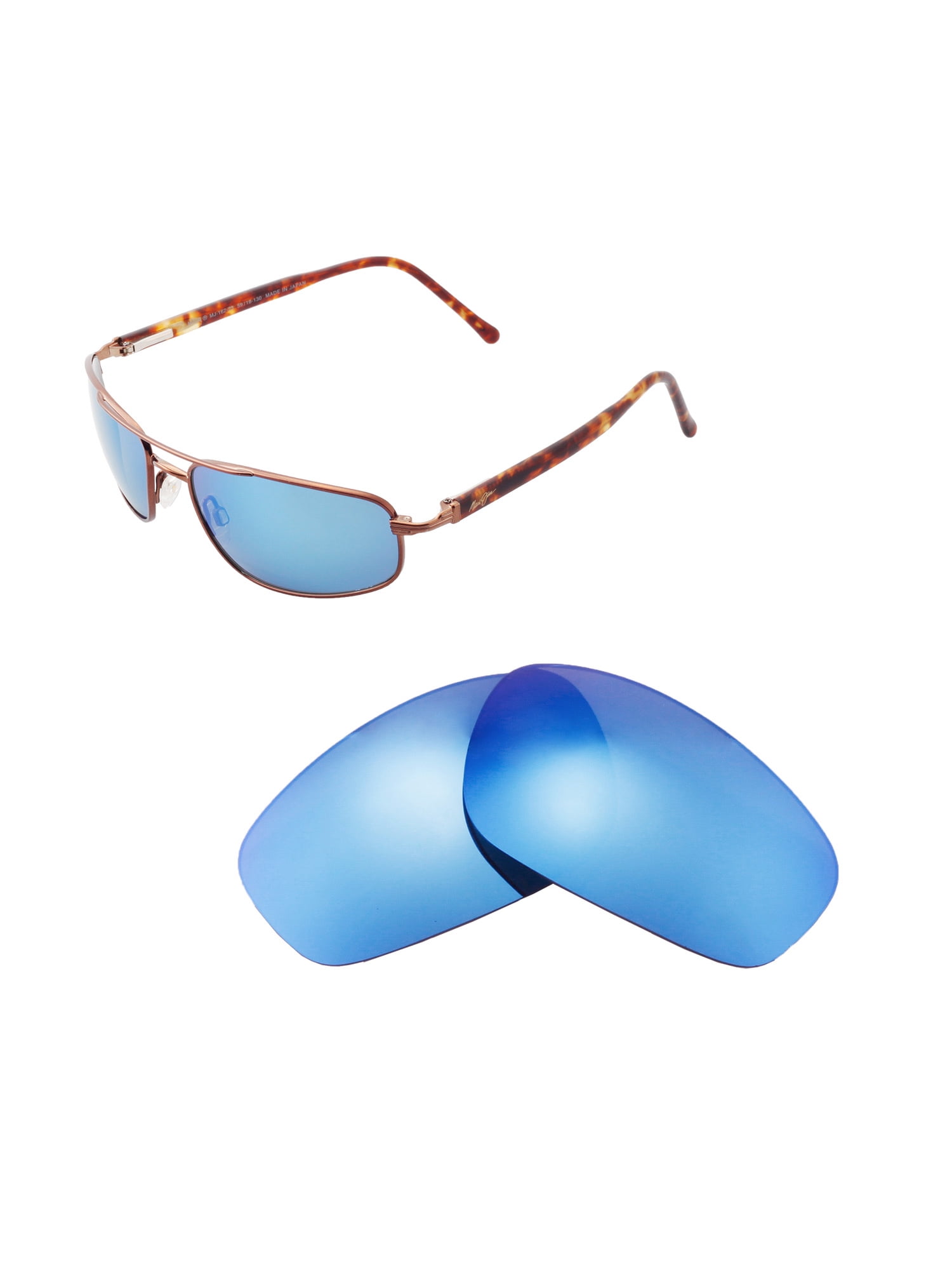 Walleva Ice Blue Polarized Replacement Lenses for Maui Jim Kahuna