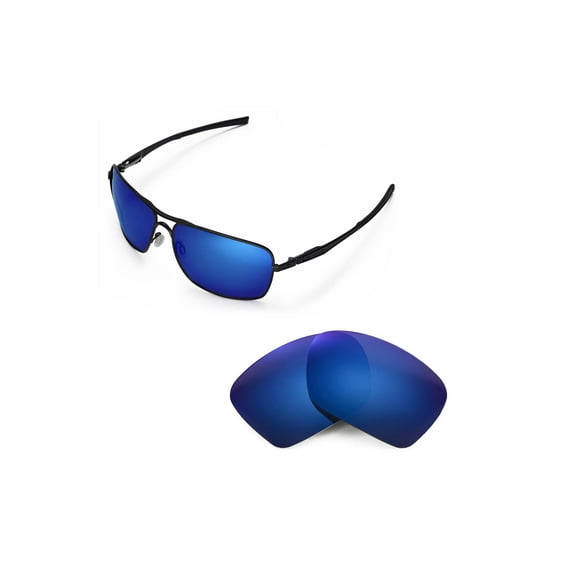 Walleva Ice Blue Polarized Replacement Lenses for Oakley Plaintiff Squared Sunglasses