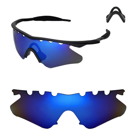 Walleva Ice Blue Polarized Vented Replacement Lenses And Black Nosepad For Oakley M Frame Heater Sunglasses