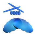 thumbnail image 1 of Walleva Ice Blue Polarized Vented Replacement Lenses And Blue Rubber Kit(Earsocks+Temple Socks) For Oakley Juliet Sunglasses, 1 of 5