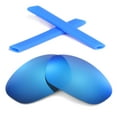thumbnail image 1 of Walleva Ice Blue Replacement Lenses And Blue Earsocks for Oakley Straight Jacket Sunglasses, 1 of 5
