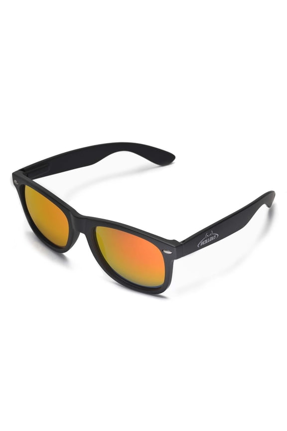 Kudo Sunglasses For Fishing/Biking/Hiking/Golf/Ski- Multiple Options Available (Black Frame + Fire Red Lenses)