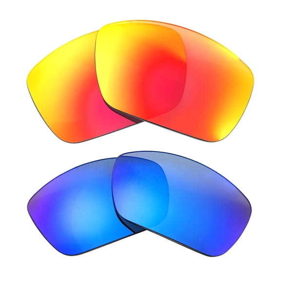 Walleva Polarized Fire Red + Ice Blue Replacement Lenses For Costa Del Mar Cat Cay Sunglasses