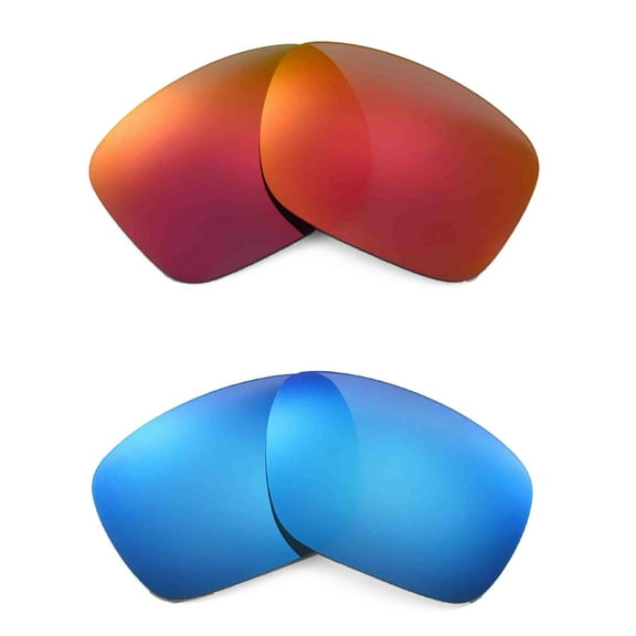 Walleva Polarized Fire Red + Ice Blue Replacement Lenses For Oakley Holbrook Sunglasses