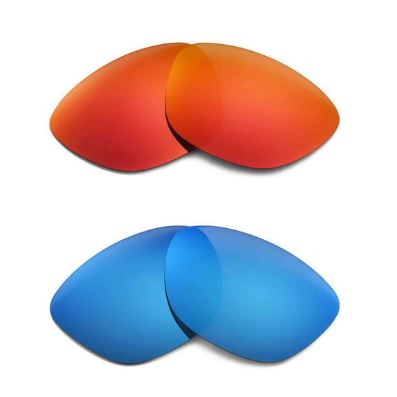 Walleva Polarized Fire Red + Ice Blue Replacement Lenses For Oakley Jupiter Sunglasses